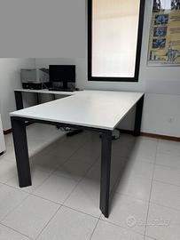 Scrivania direzionale da ufficio bianca/antracite