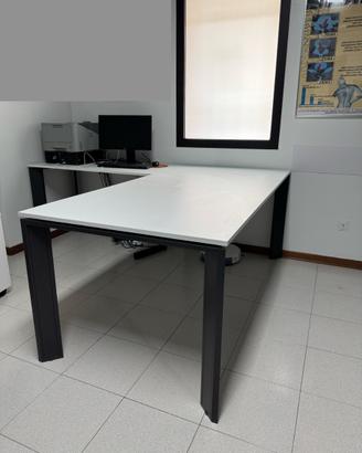 Scrivania direzionale da ufficio bianca/antracite