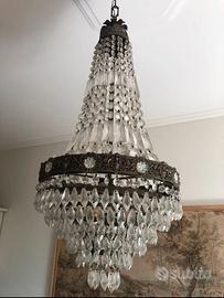 Lampadario d’antiquariato in vetro