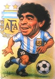 Poster Caricatura Argentina Diego Armando Maradona
