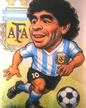 Poster Caricatura Argentina Diego Armando Maradona