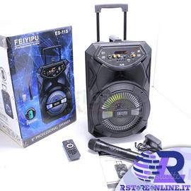 Cassa karaoke 1000pmpo sub 8″ con microfono wifi i