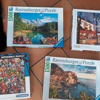  set di 4 puzzle Clementoni e Ravensburger 