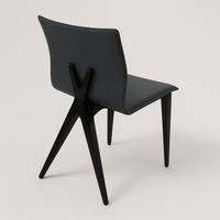 Sedia design imbottita grigio antracite con gambe