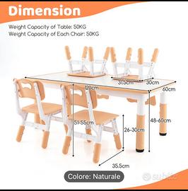 Tavolo +4 sedie bambini