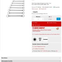 Serie chiavi poligonali doppie incurvate, 12 pz

￼