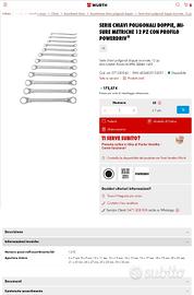 Serie chiavi poligonali doppie incurvate, 12 pz

￼