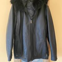 Giacca in vera pelle con pelliccia 