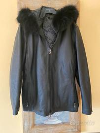 Giacca in vera pelle con pelliccia 
