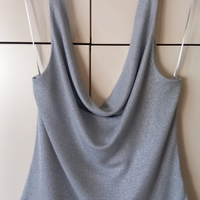 Canotta top donna argentato