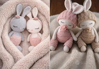 Peluche coniglietti amigurumi fatti a mano