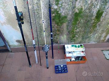 canne da pesca e vari attrezzi