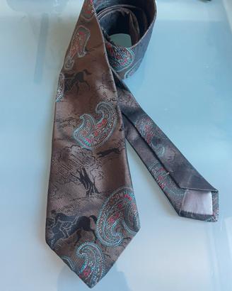 Cravatta fantasia cavalli e paisley - F. Cassandri