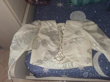 Completo cerimonia donna 2 pezzi avorio argento. 