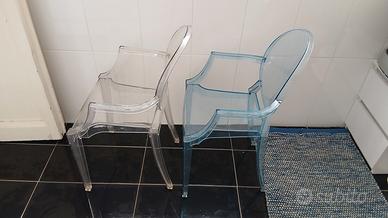 2 sedie Lou Lou Ghost sedie bambini Kartell