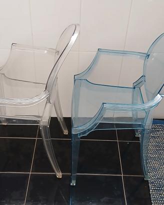 2 sedie Lou Lou Ghost sedie bambini Kartell