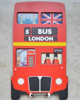 Magnete in legno Bus Londra