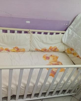 lettino neonato, materasso, paracolpi e piumone an