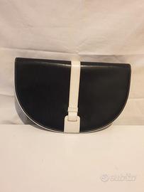 Borsa/Pochette pelle blu/bianca, Gianfranco Ferrè