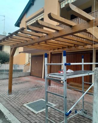 Tettoia in lamellare abete