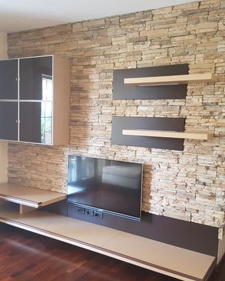 Mensole sospese legno rovere con LED integrato