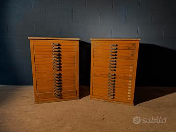 Coppia Cassettiere  schedari industriale vintage 