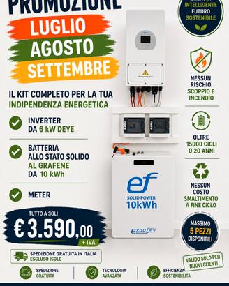 KIT BATTERIA AL GRAFENE + INVERTER DEYE
