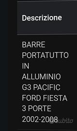 barre portatutto in alluminio G3