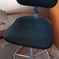 sgabello similpelle nera vintage anni 70