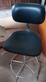 sgabello similpelle nera vintage anni 70