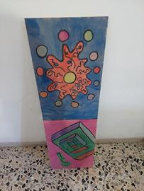 quadro dipinto a mano acquarello su legno 