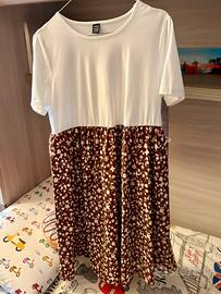 Abito premaman Shein col. Bordeaux marrone/ bianco