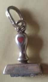 Ciondolo charm timbro argento 800