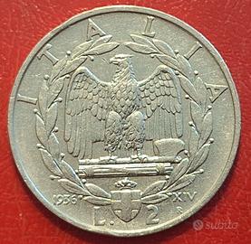 2 Lire Impero 1936 rara
