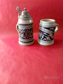 2 Boccali gres ORIGINAL  KING BEER STEIN /vintage