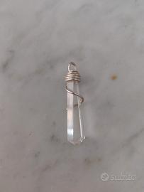 Pendolo con quarzo ialino e argento