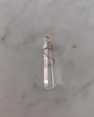 Pendolo con quarzo ialino e argento