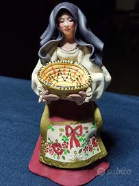 Statuina ceramica sarda firmata Sanfilippo anni 70