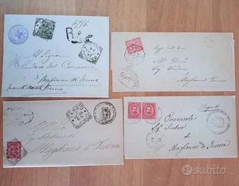 4 BUSTE AFFRANCATE FINE '800 - MAGLIANO DI TENNA