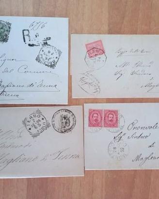 4 BUSTE AFFRANCATE FINE '800 - MAGLIANO DI TENNA