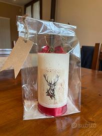 Candela natalizia decorata a mano