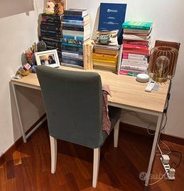 Scrivania in accaio bianca e beige