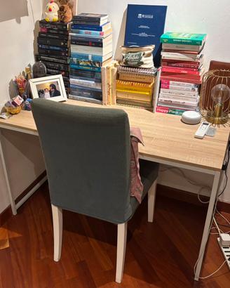 Scrivania in accaio bianca e beige