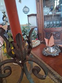 antico candelabro ferro battuto