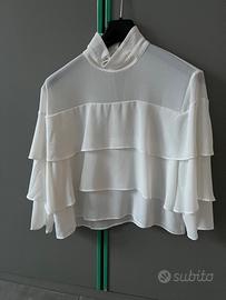 Blusa bianca chiffon tg.M