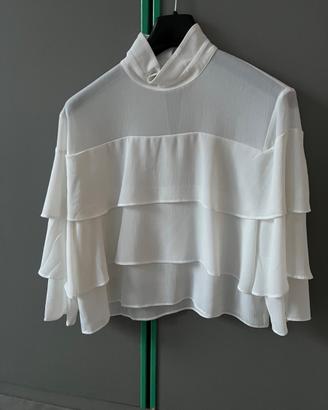 Blusa bianca chiffon tg.M