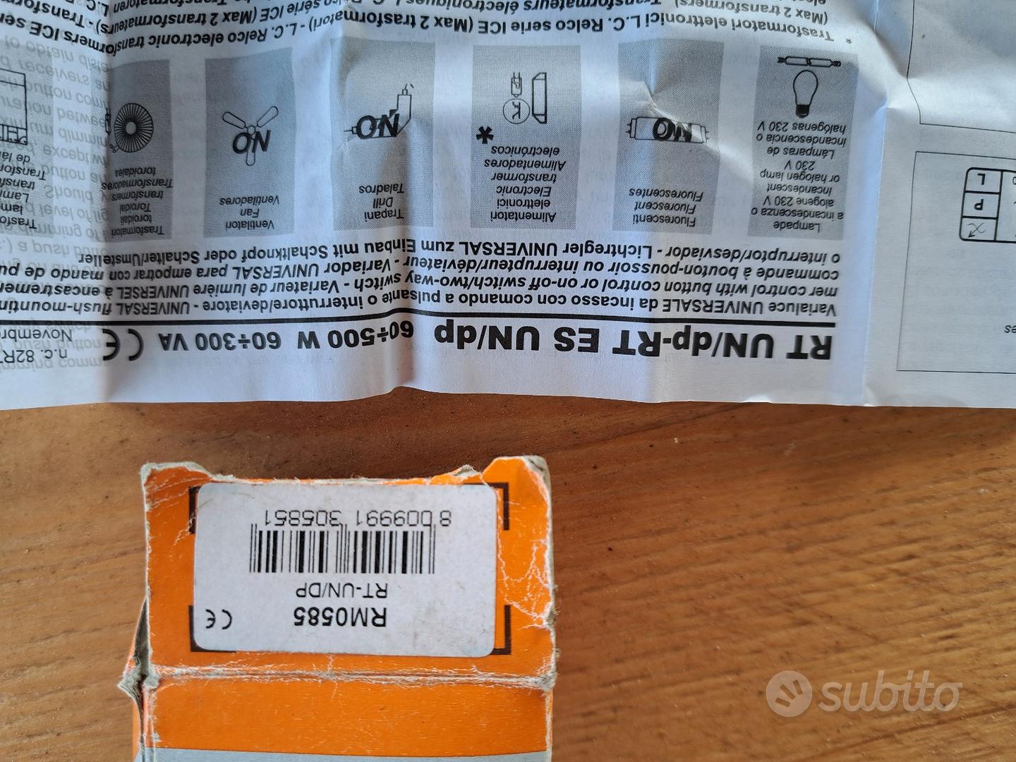 TECNEL VARIALUCE DIMMER TE7630M - Regolatore Luminosità A Pulsante Per Luci (Come RP0094) - Foto 9