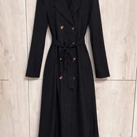 Trench nero elegante lungo