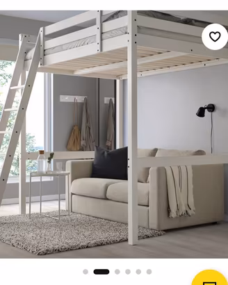 Letto 1 piazza e mezza ikea a soppalco com materas