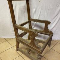 poltrona legno noce 2 pezzi 